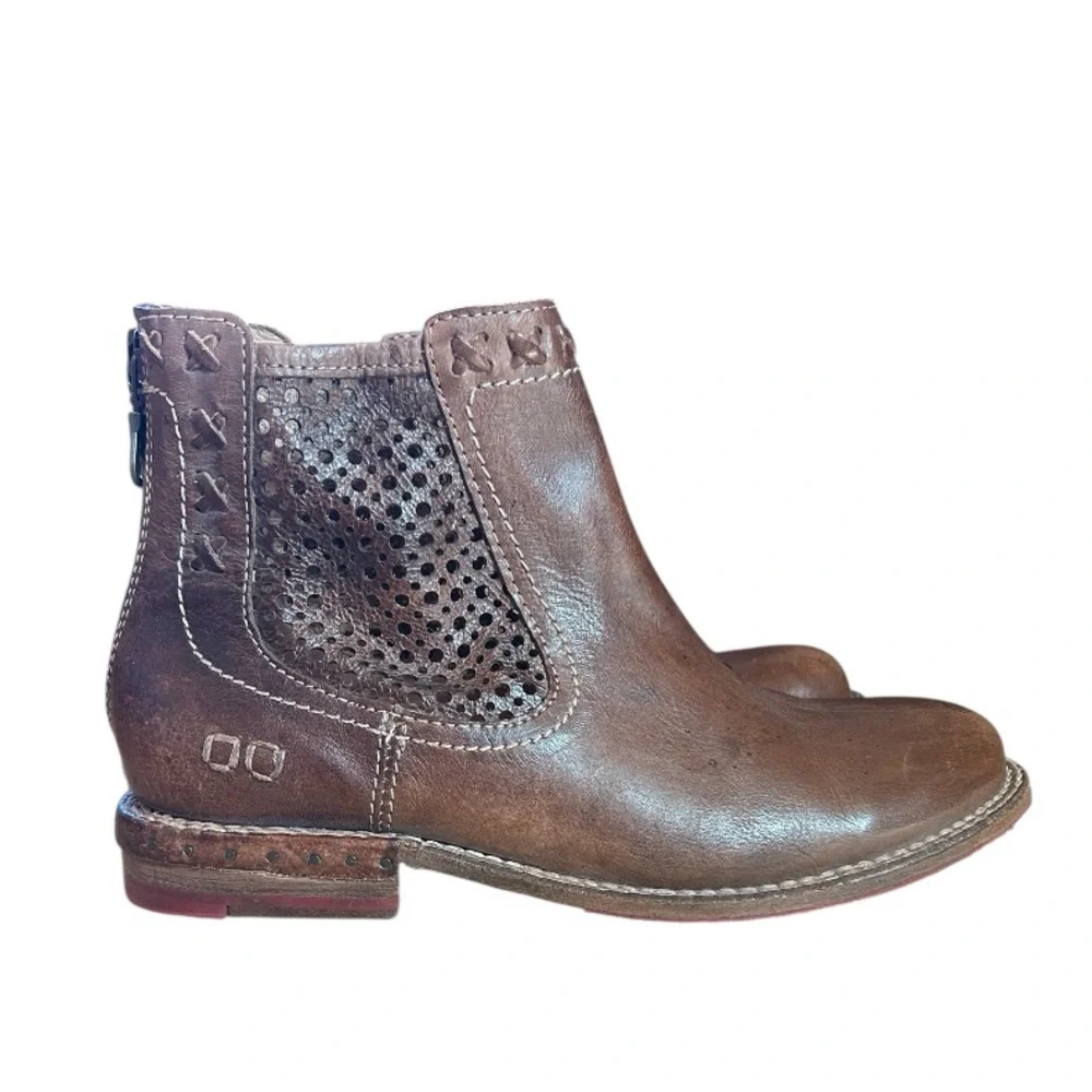 Bed Stu Women's Baylene Teak Driftwood‎ Leather Ankle Moto Bootie, Size 7